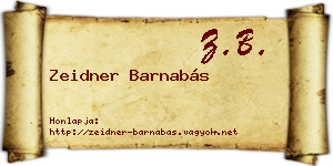 Zeidner Barnabás névjegykártya